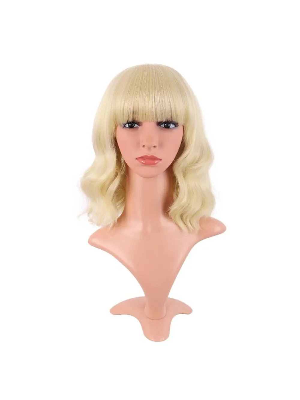Women Mixed Blonde 14 Inch Fresh Bright Synthetic Ordinary Short Wavy Curly Wigs
